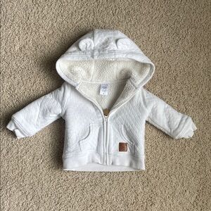 Like New, Baby 3-6M Cozy White Hooded Kids Jacket